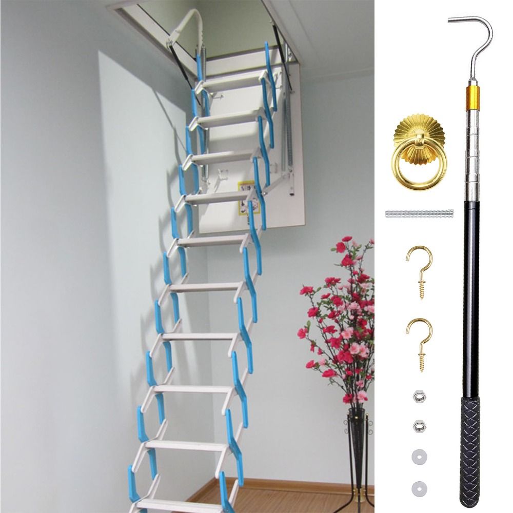 Fire Escape Ladder - Stainless Steel Attic Ladder Pull-Down System