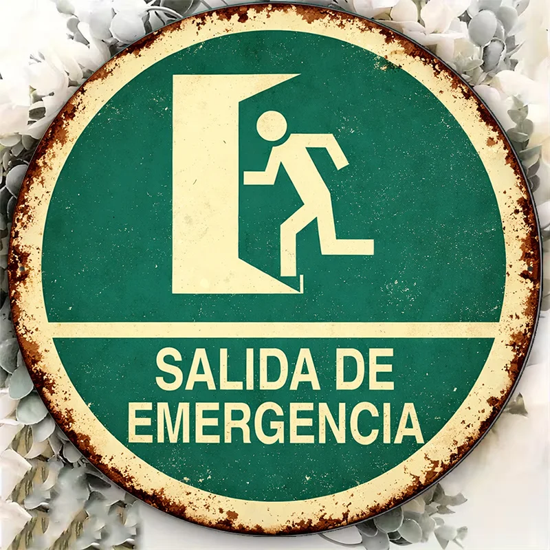 Vintage Emergency Exit Round A - đánh giá và giá Emergency Exit Sign