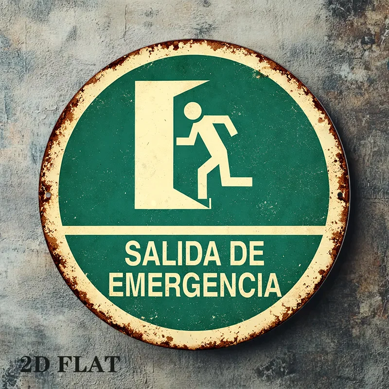 Vintage Emergency Exit Round A - đánh giá và giá Emergency Exit Sign