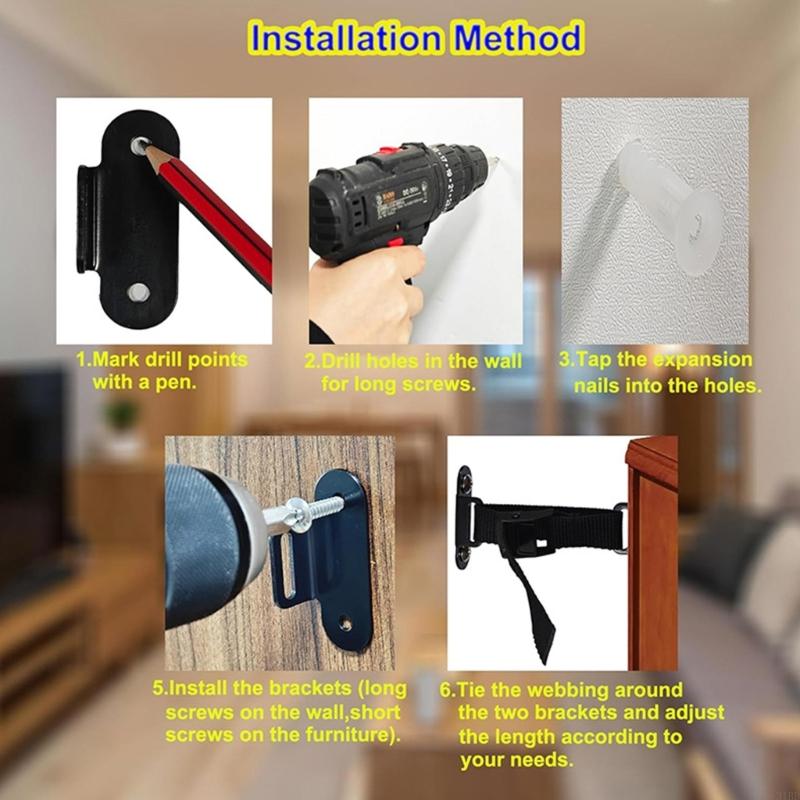 Adjustable Anti Fall Furniture - đánh giá và giá Earthquake Anchor Strap