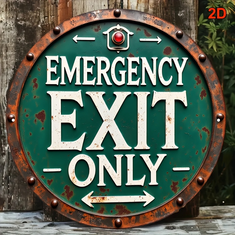 2D Industrial Retro Metal Emer - đánh giá và giá Emergency Exit Sign