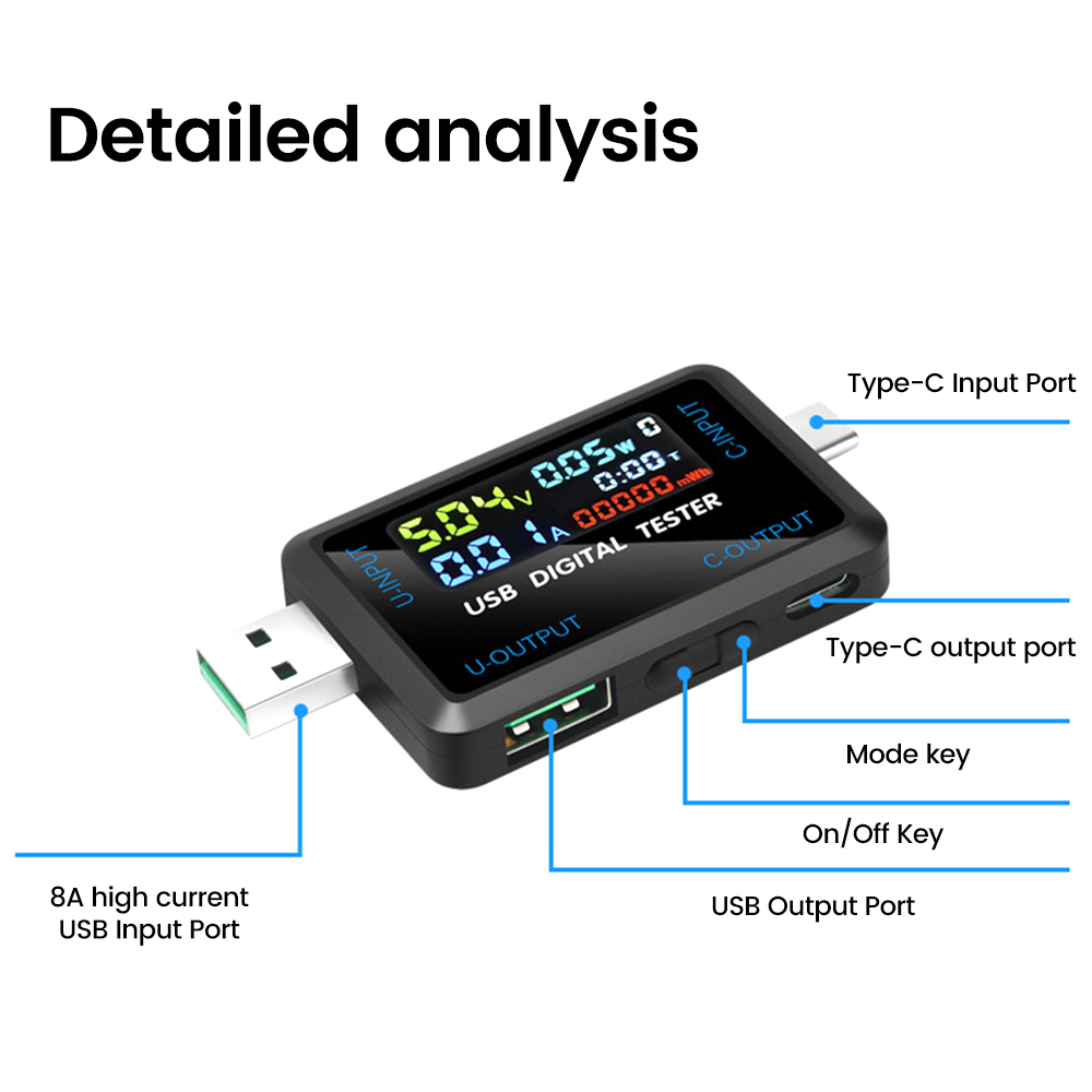 USB Tester 10 in 1 DC Digital  - đánh giá và giá Co Detector Plug