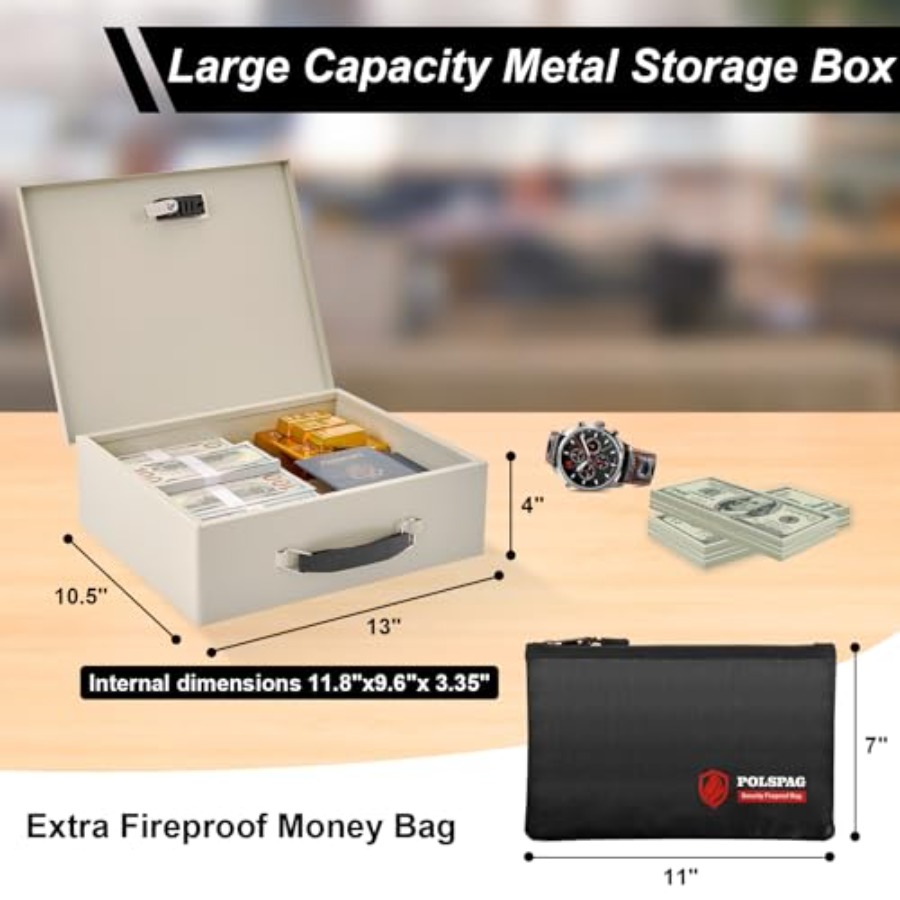 Fireproof Document Box with Ke - đánh giá và giá Fire Safe Document