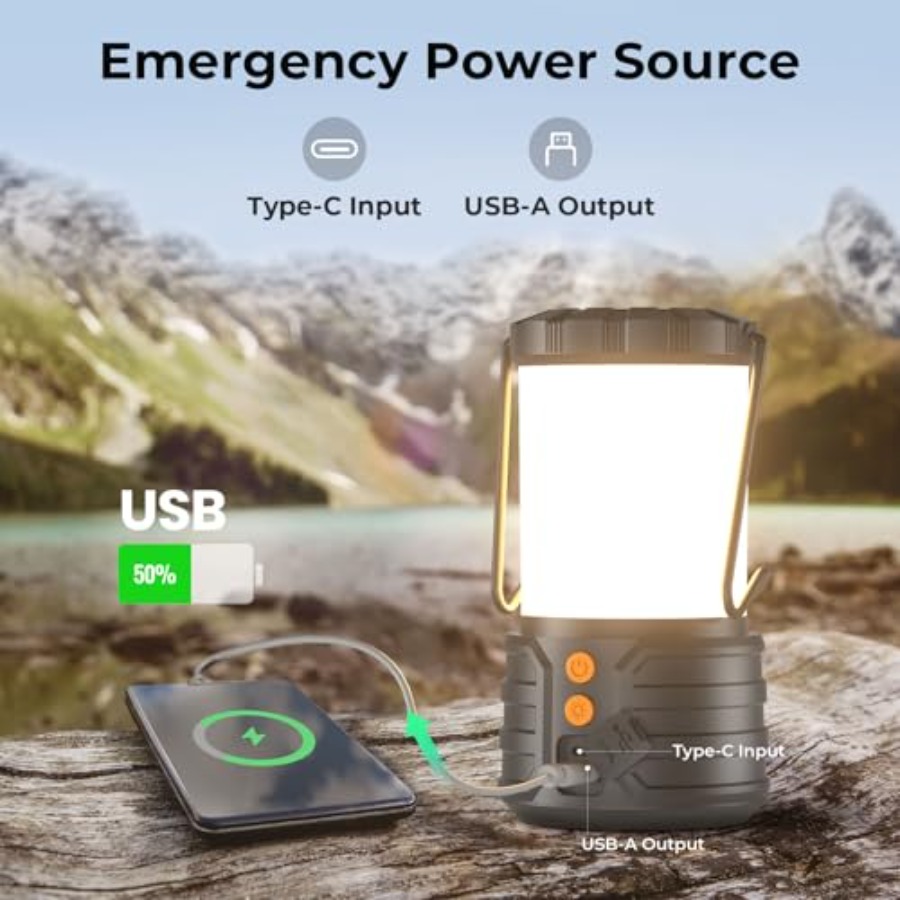 Camping Lantern, 5000mAh Recha - đánh giá và giá Power Outage Light