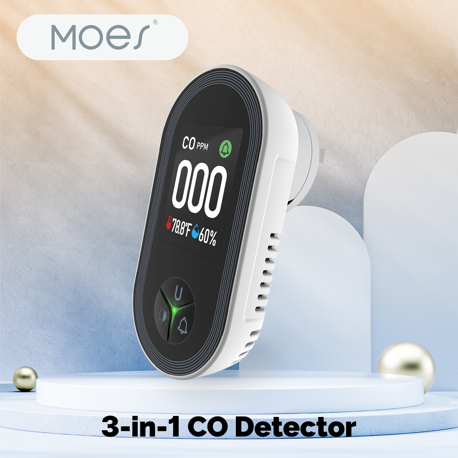 MOES 3-in-1 Plug-in CO Detecto - đánh giá và giá Co Detector Plug