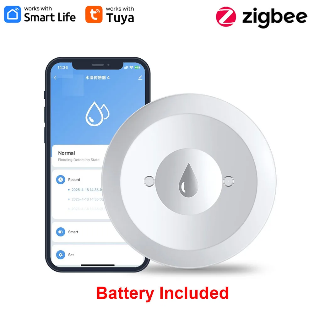 Haozee Tuya Smart ZigBee3.0 Sm - đánh giá và giá Water Alarm Sensor