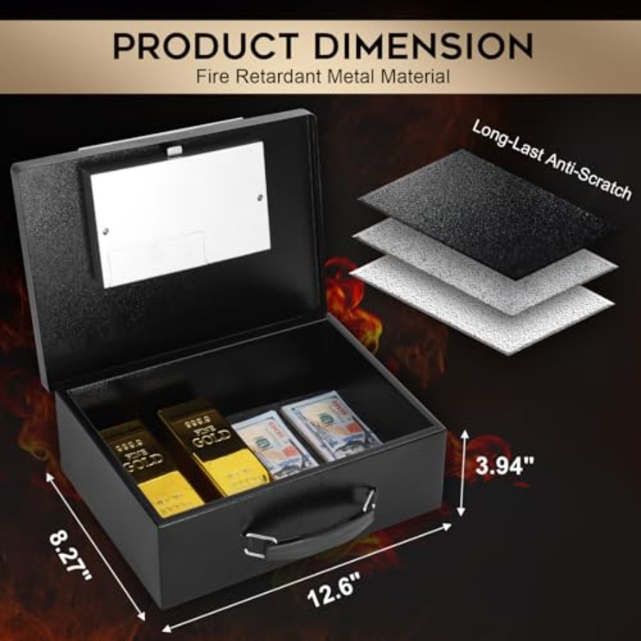 Portable Metal Safe Box with D - đánh giá và giá Fire Safe Document