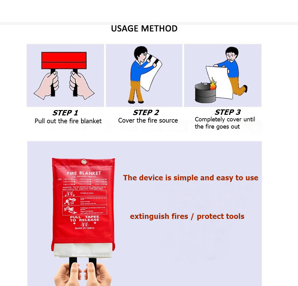 1M*1M Fire Blanket, Kitchen Es - đánh giá và giá Fire Blanket Kitchen