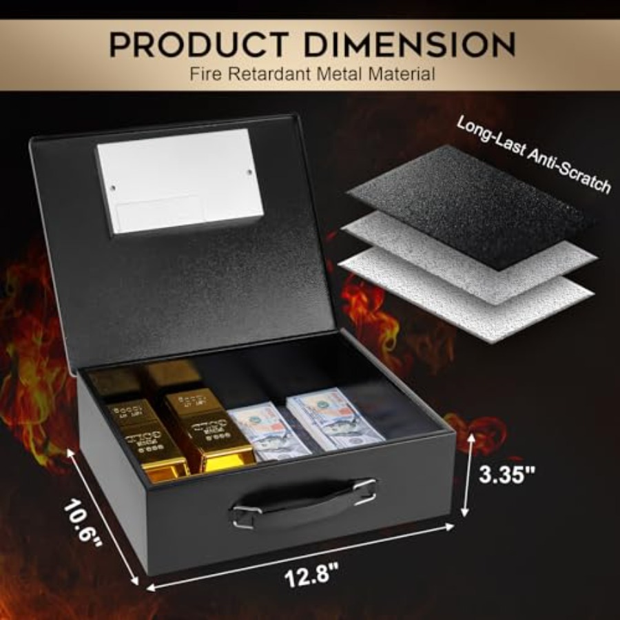 Portable Metal Safe Box with D - đánh giá và giá Fire Safe Document
