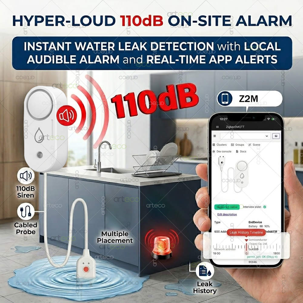 Zigbee Water Leak Detector Sma - đánh giá và giá Water Alarm Sensor