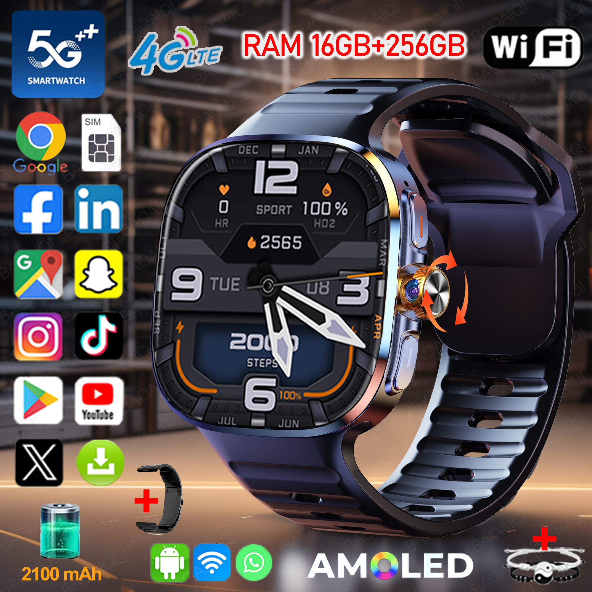 New Large Screen Smartwatch 4G - đánh giá và giá Window Lock Bar